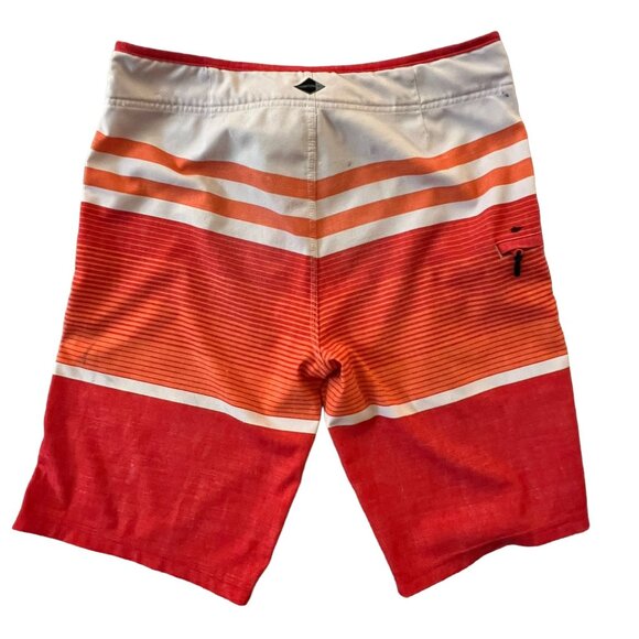O’Neill Hyperfreak Boardshorts Size 31 Trunks Colorblock Stripe Stretch Red - Picture 2 of 16